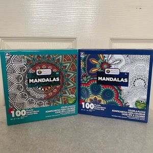 Mandala color a puzzle 2 for 1